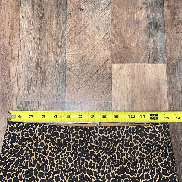 J‎ Crew Skirt Womens 00 Black Brown Leopard Print Pencil Back Zip Stretch Lined - Picture 7 of 7